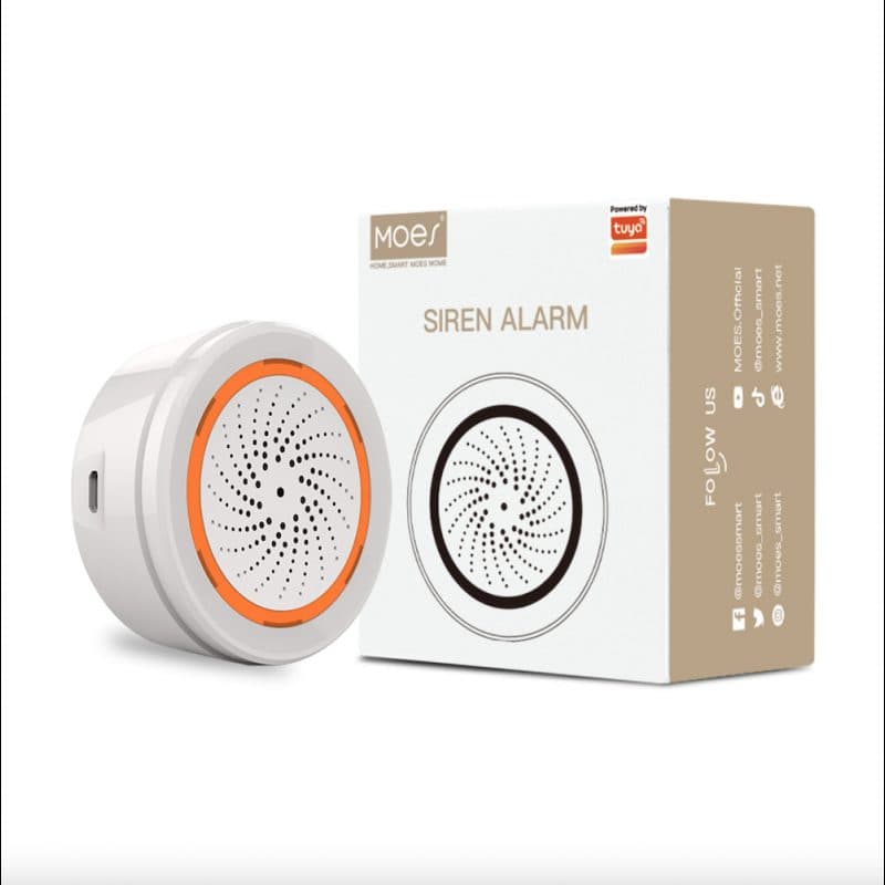 MOES - Sirène WIFI Tuya (alarme visuelle + sonore) USB 5V 1A