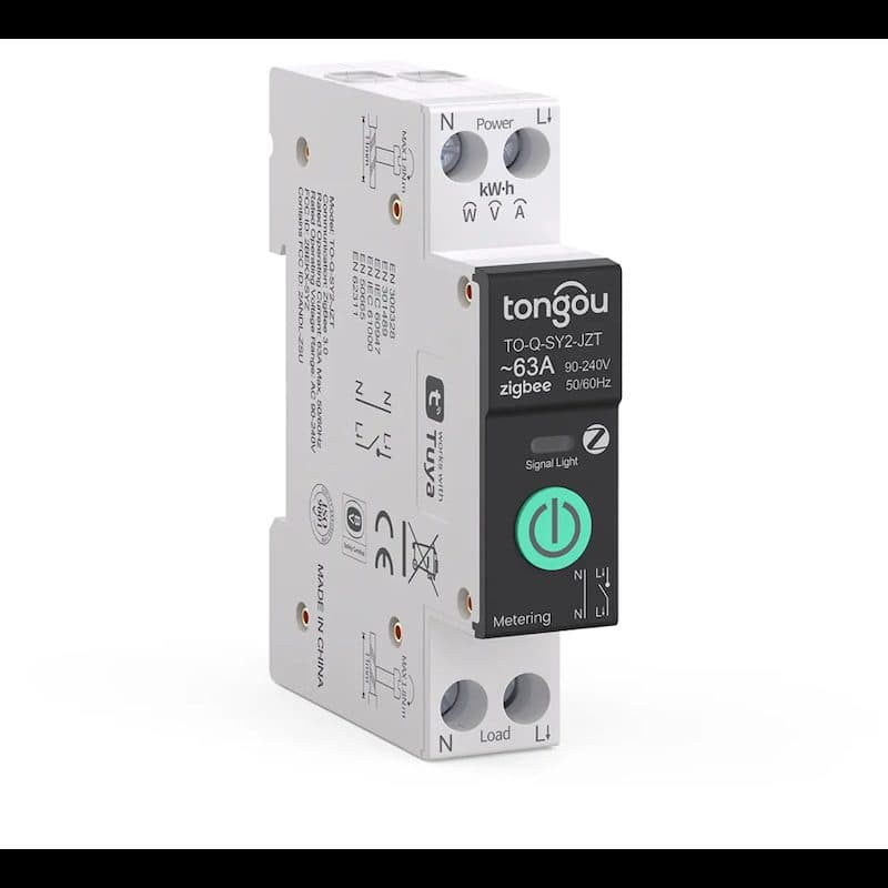 TONGOU - Commutateur Rail Din Zigbee 63A (Zigbee2MQTT et Tuya Smart Life)
