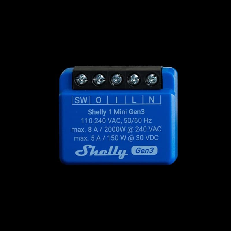 Micromodule commutateur intelligent Wi-Fi 8A Shelly 1 Mini Gen3