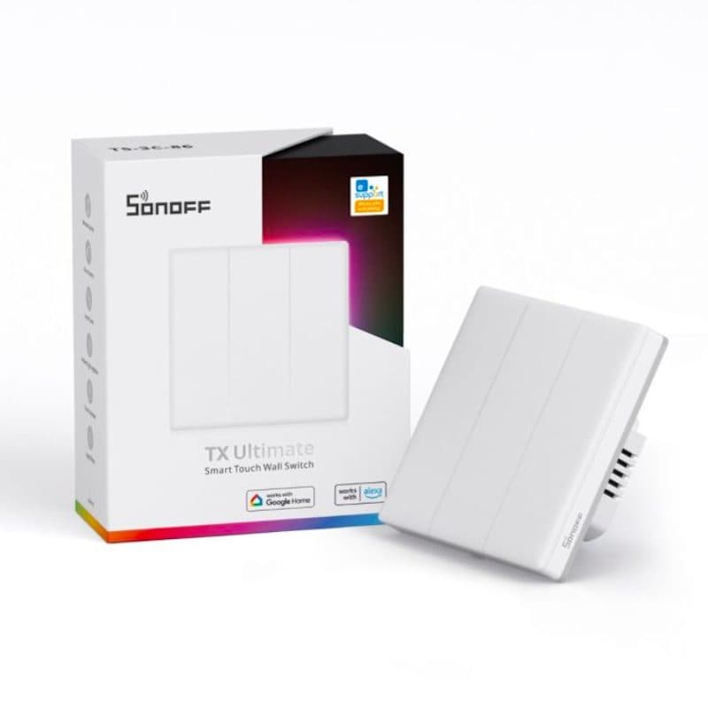 SONOFF - Interrupteur mural tactile intelligent TX Ultimate 3 touches